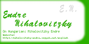 endre mihalovitzky business card